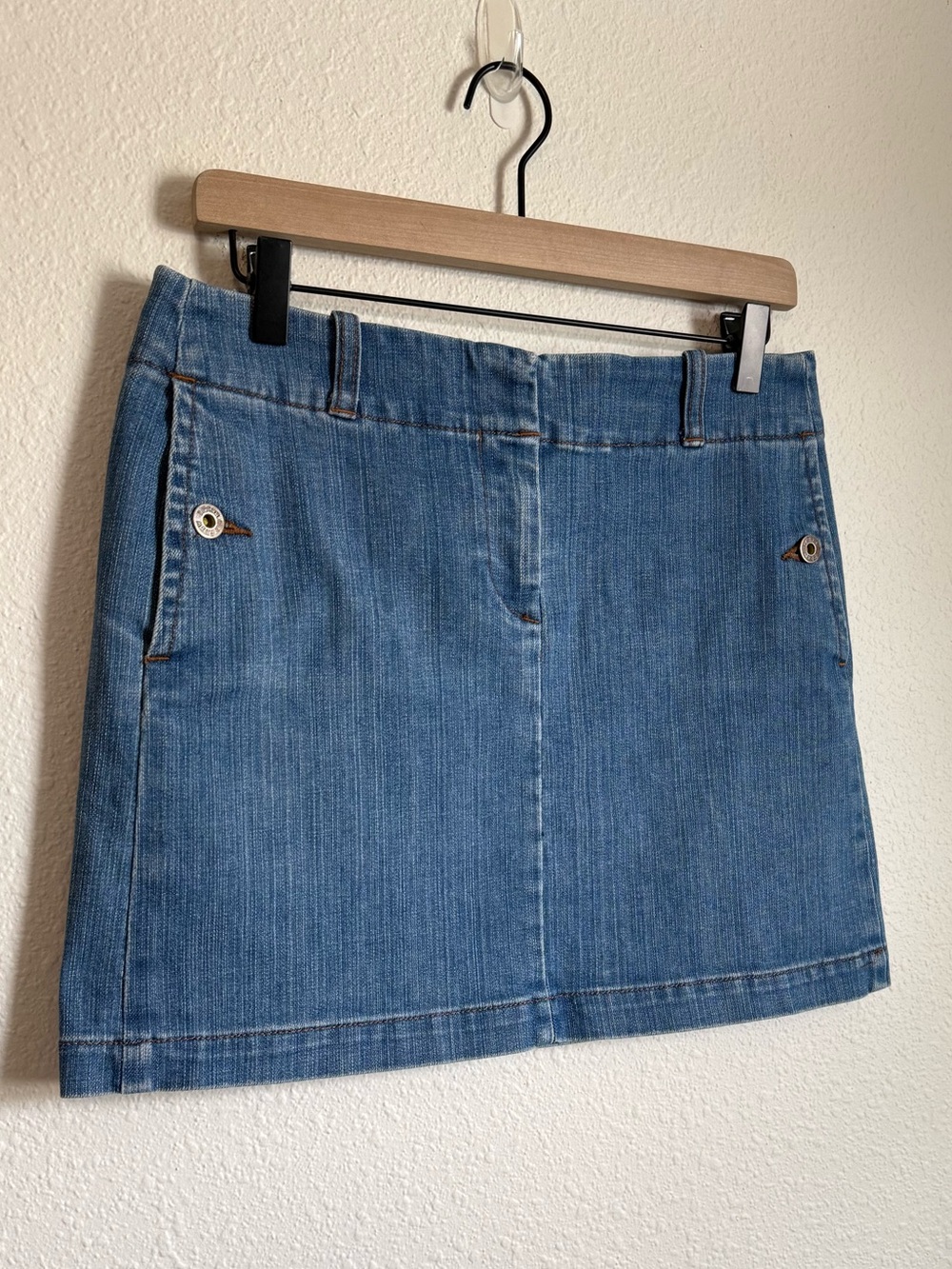 Y2K J Crew Low Rise Denim Mini Skirt Mcbling Coastal Cowgirl Grunge - Picture 5 of 10